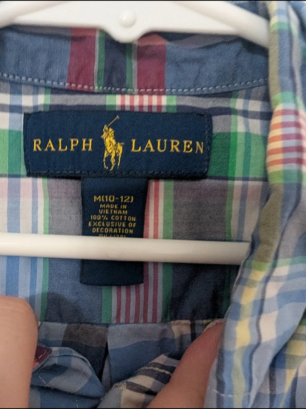 Ralph Lauren Short-Sleeve Plaid Button-Down Shirt - Blue Green Red Size Medium